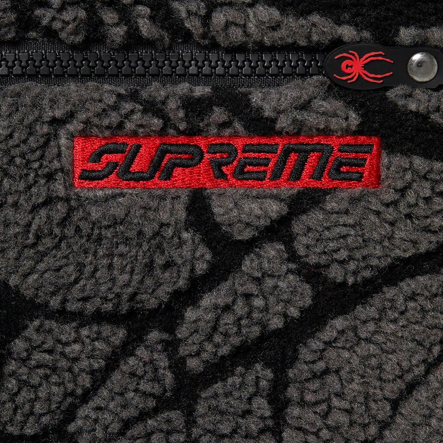 Details on Supreme Spyder Web Polar Fleece Pant Black from fall winter
                                                    2022 (Price is $198)