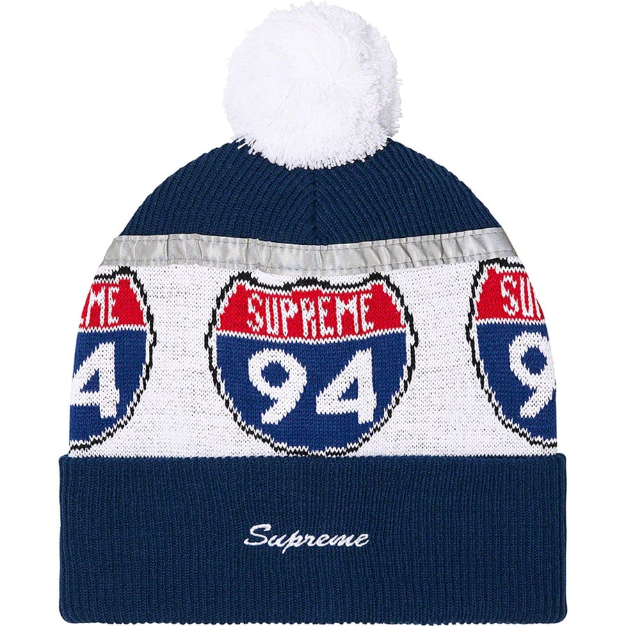 Details on Interstate Reflective Beanie Dark Blue from fall winter
                                                    2022 (Price is $40)