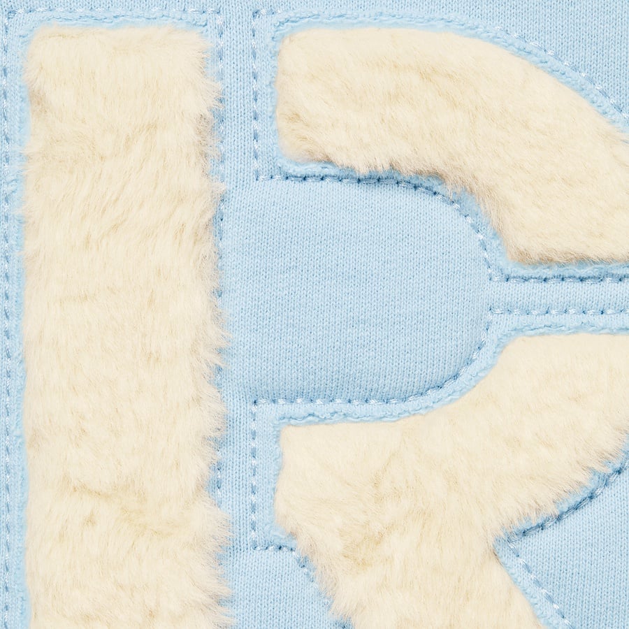 Details on Faux Fur Lined Zip Up Hooded Sweatshirt Light Blue from fall winter
                                                    2022 (Price is $198)