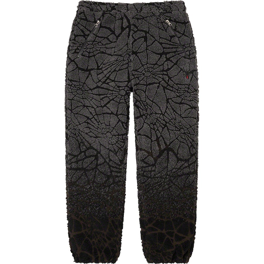 Details on Supreme Spyder Web Polar Fleece Pant Black from fall winter
                                                    2022 (Price is $198)