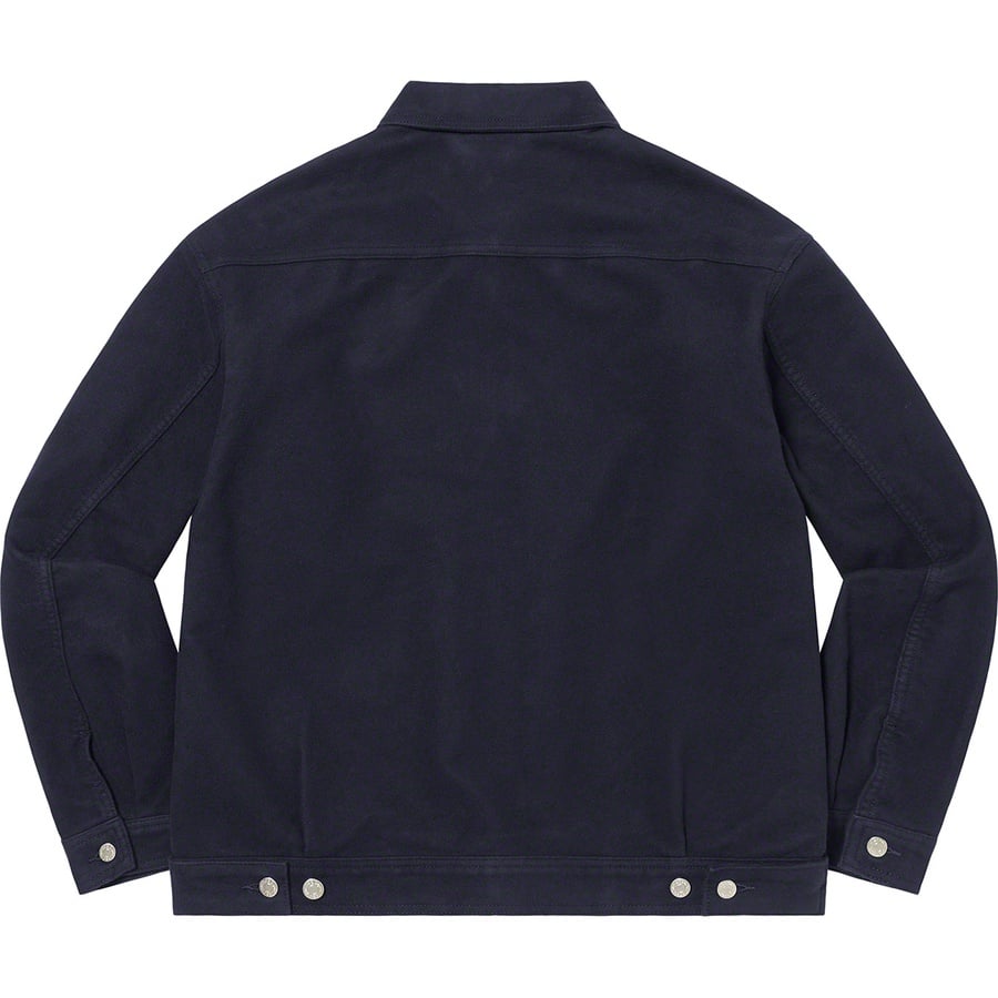 Details on Moleskin Work Jacket Navy from fall winter 2022 (Price is $198)