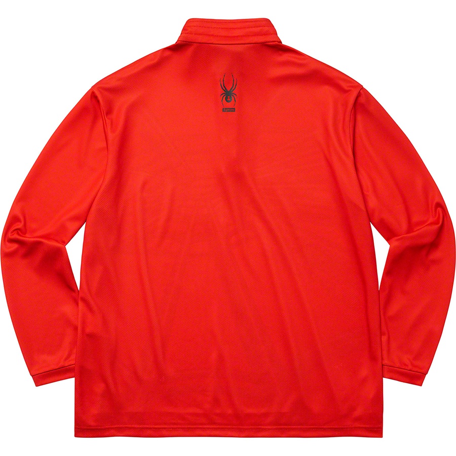 Details on Supreme Spyder Web Half Zip Pullover Red from fall winter 2022 (Price is $128)