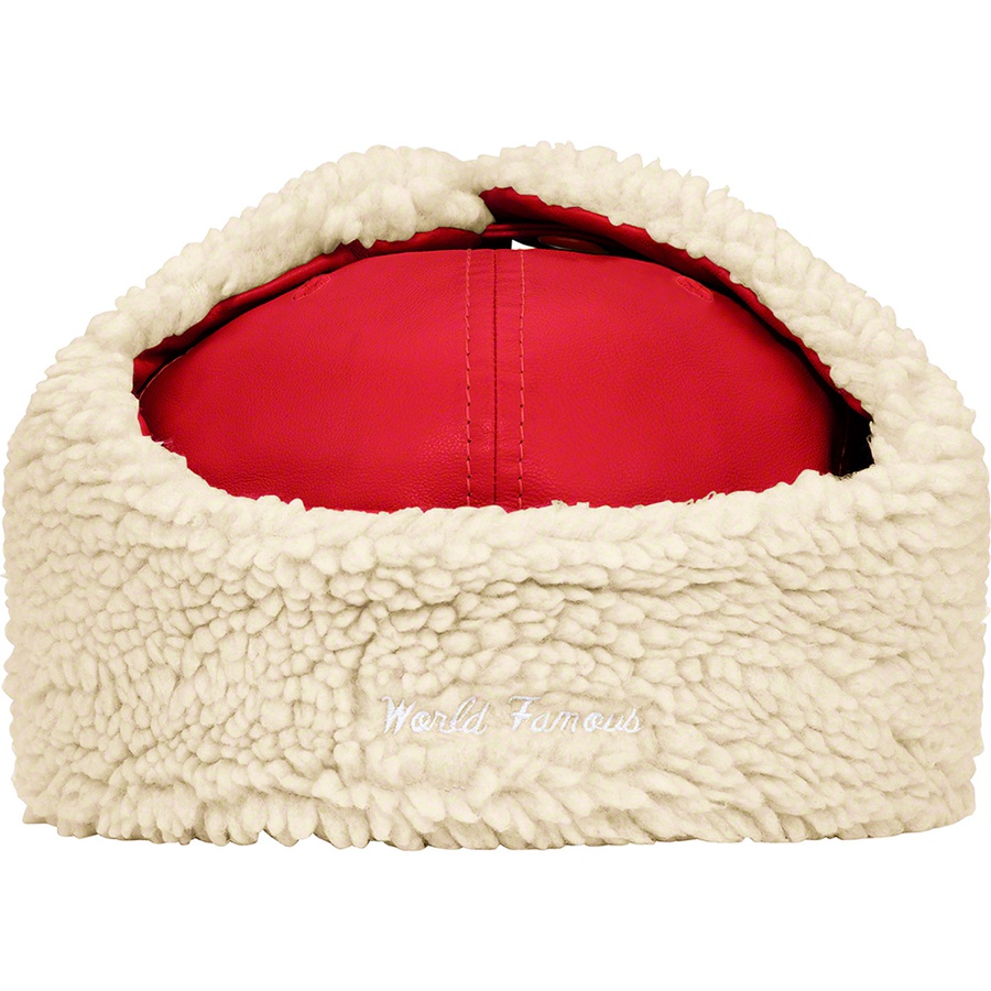Details on Leather Earflap New Era Red from fall winter 2022 (Price is $88)