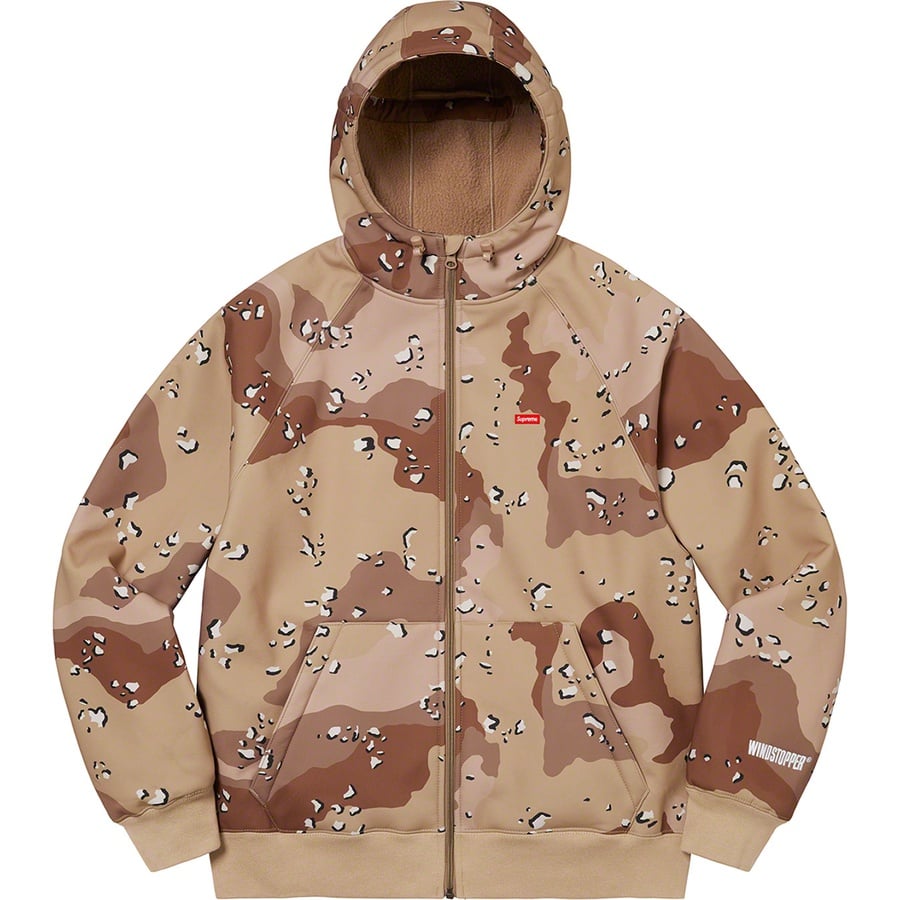 Details on WINDSTOPPER Zip Up Hooded Sweatshirt Chocolate Chip Camo from fall winter
                                                    2022 (Price is $218)