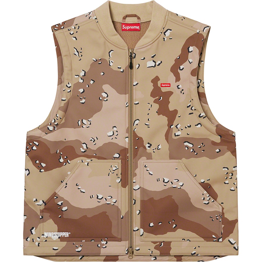 Details on WINDSTOPPER Work Vest Chocolate Chip Camo from fall winter
                                                    2022 (Price is $158)