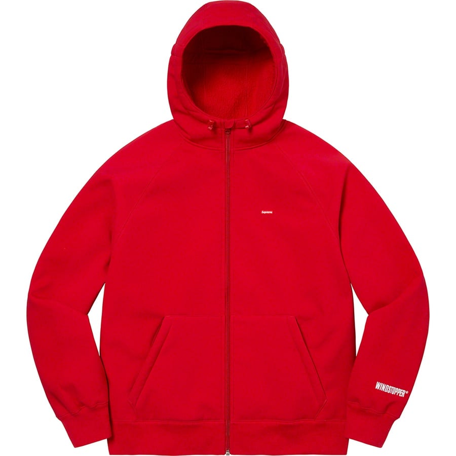 Details on WINDSTOPPER Zip Up Hooded Sweatshirt Red from fall winter
                                                    2022 (Price is $218)