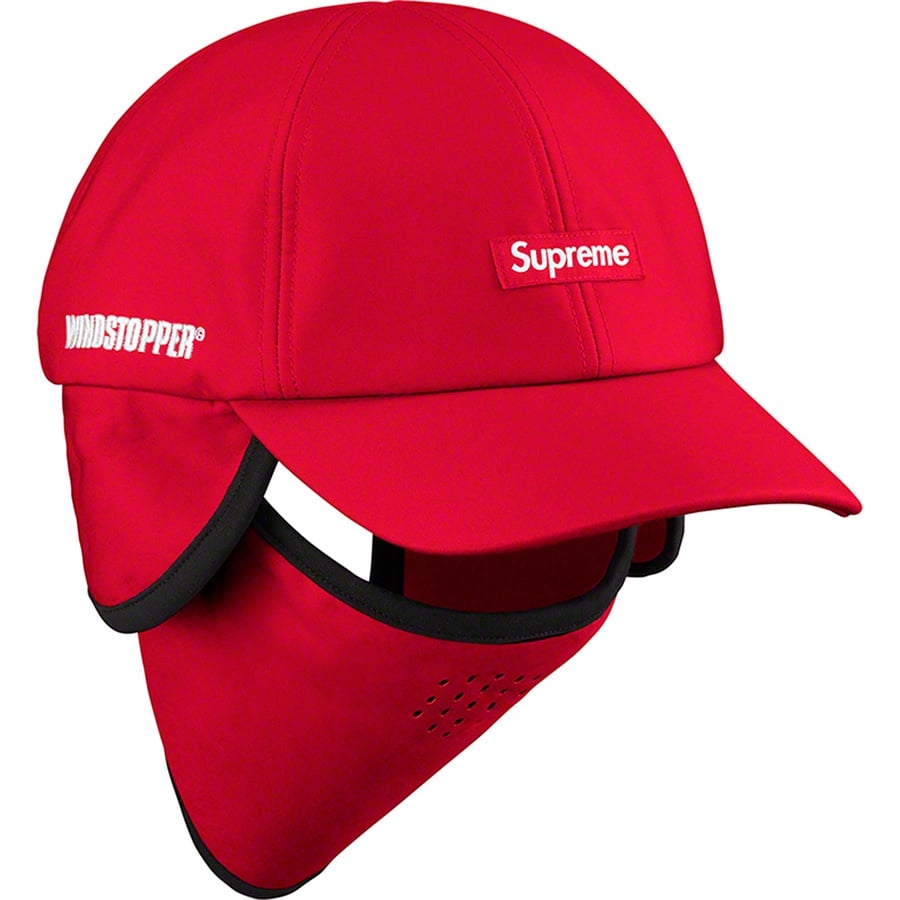 Details on WINDSTOPPER Facemask 6-Panel Red from fall winter 2022 (Price is $66)