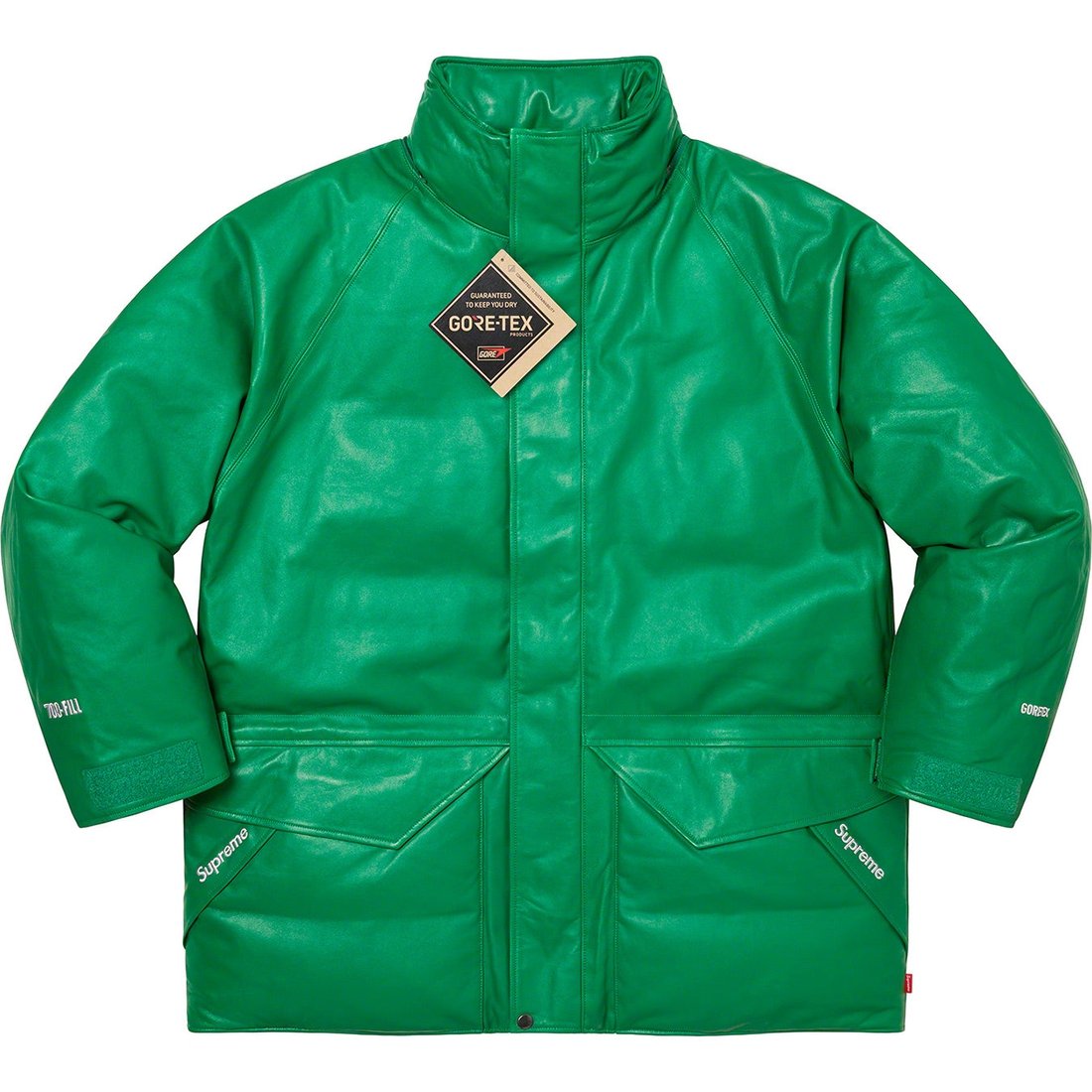 Details on GORE-TEX Leather 700-Fill Down Parka Green from spring summer
                                                    2023 (Price is $1198)