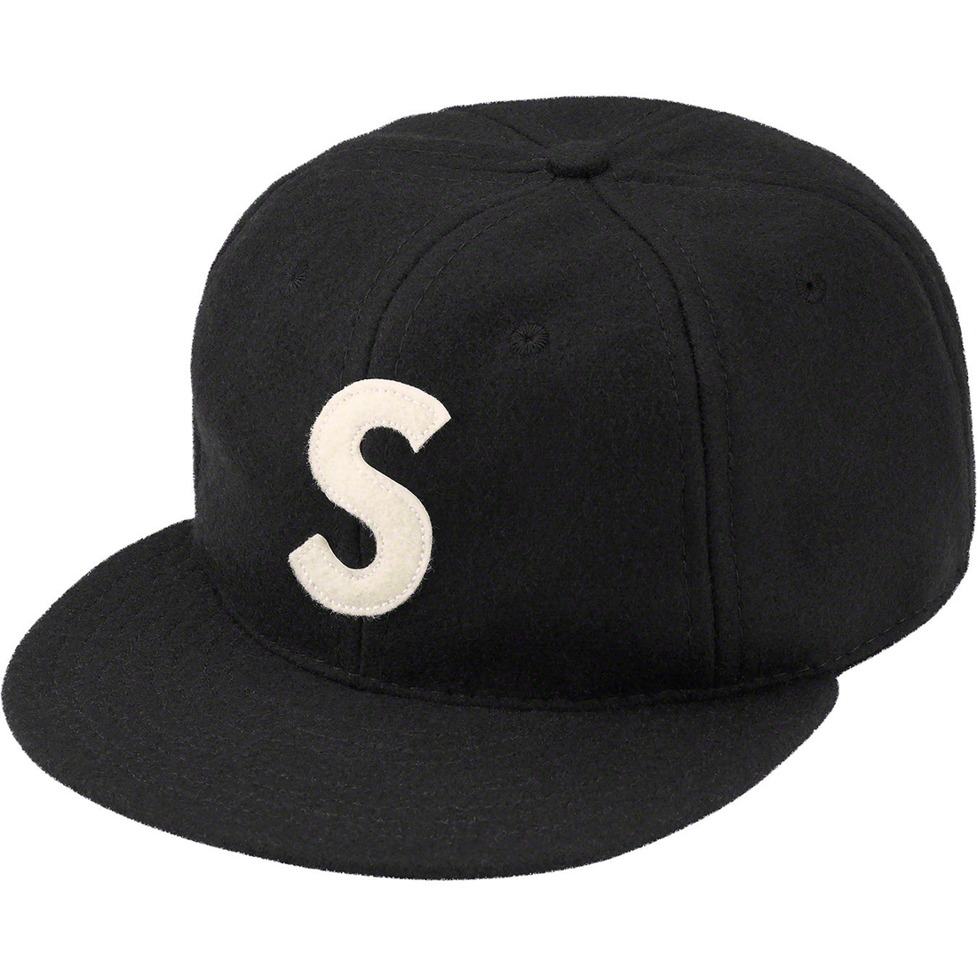 Details on Ebbets S Logo Fitted 6-Panel Black from spring summer 2023 (Price is $64)