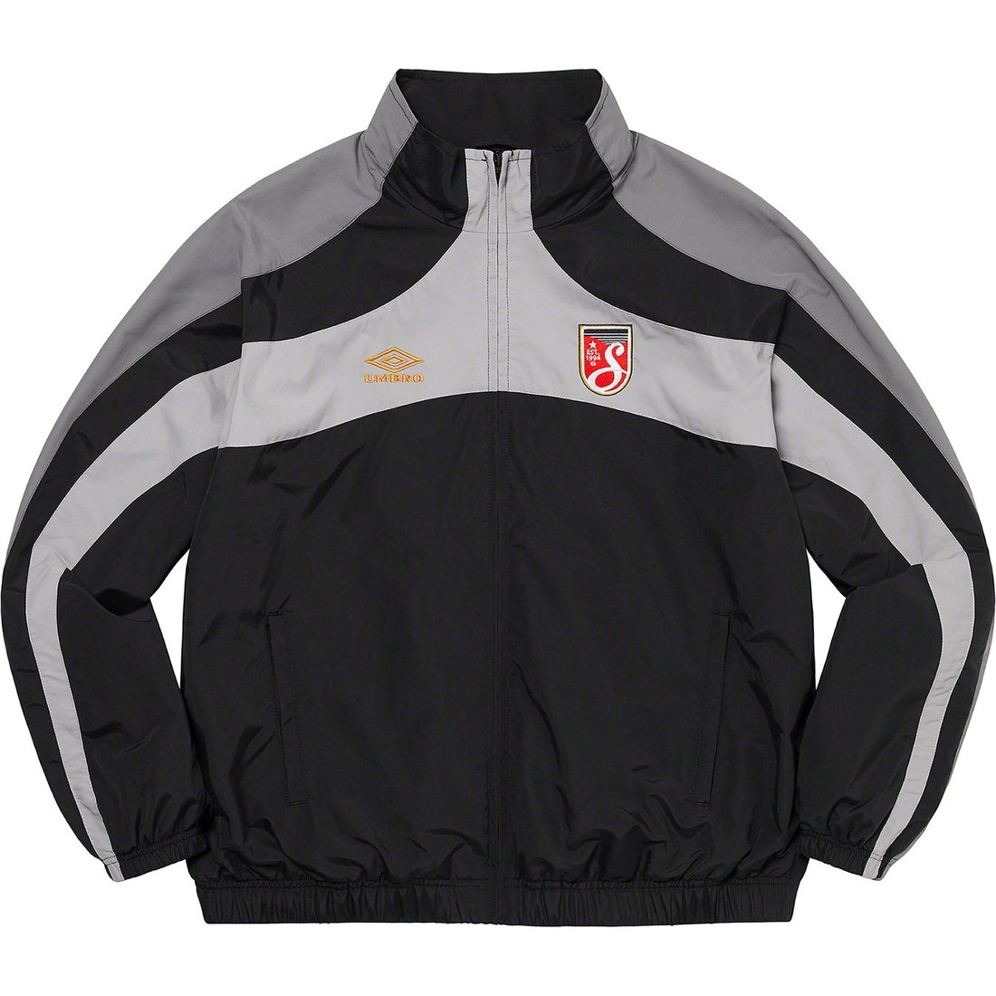 Details on Supreme Umbro Track Jacket Black from spring summer
                                                    2023 (Price is $188)