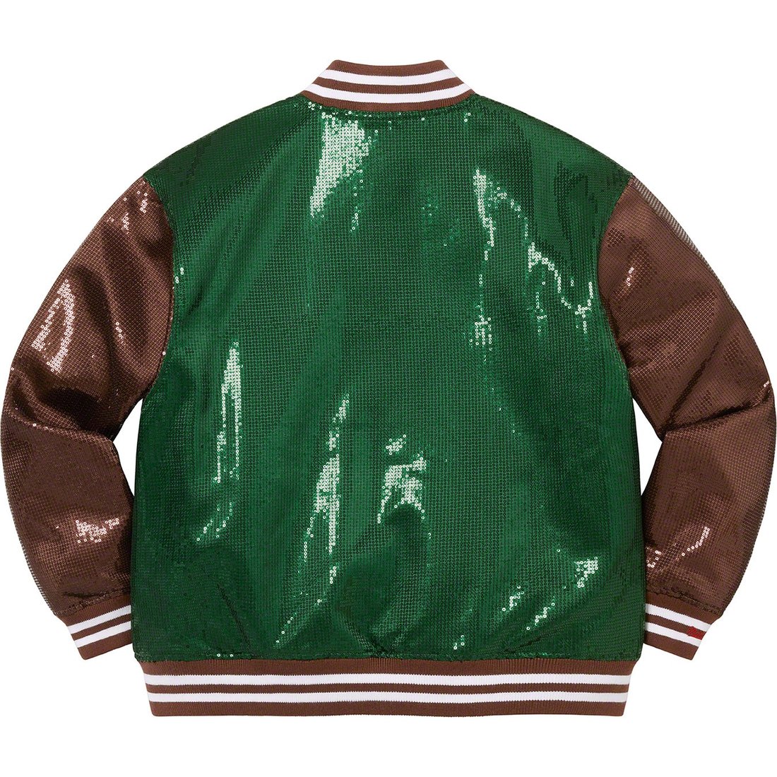 Details on Supreme Mitchell & Ness Sequin Varsity Jacket Green from spring summer
                                                    2023 (Price is $398)