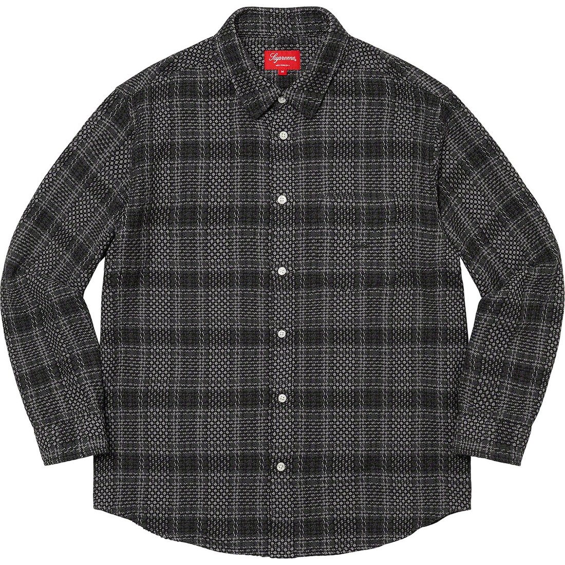 Details on Basket Weave Plaid Shirt Black from spring summer 2023 (Price is $138)