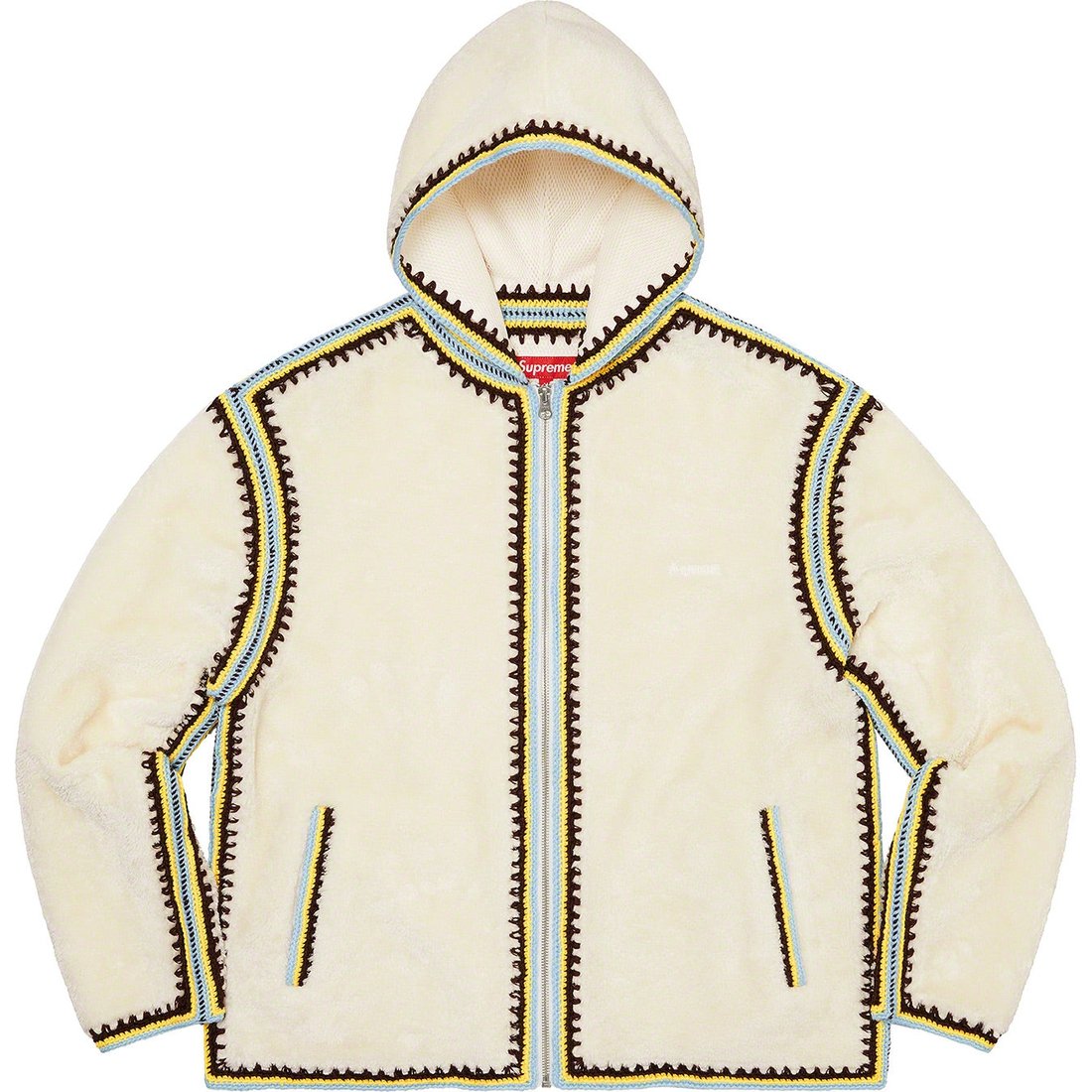 Details on Crochet Edge Hooded Zip Up Top White from spring summer 2023 (Price is $198)