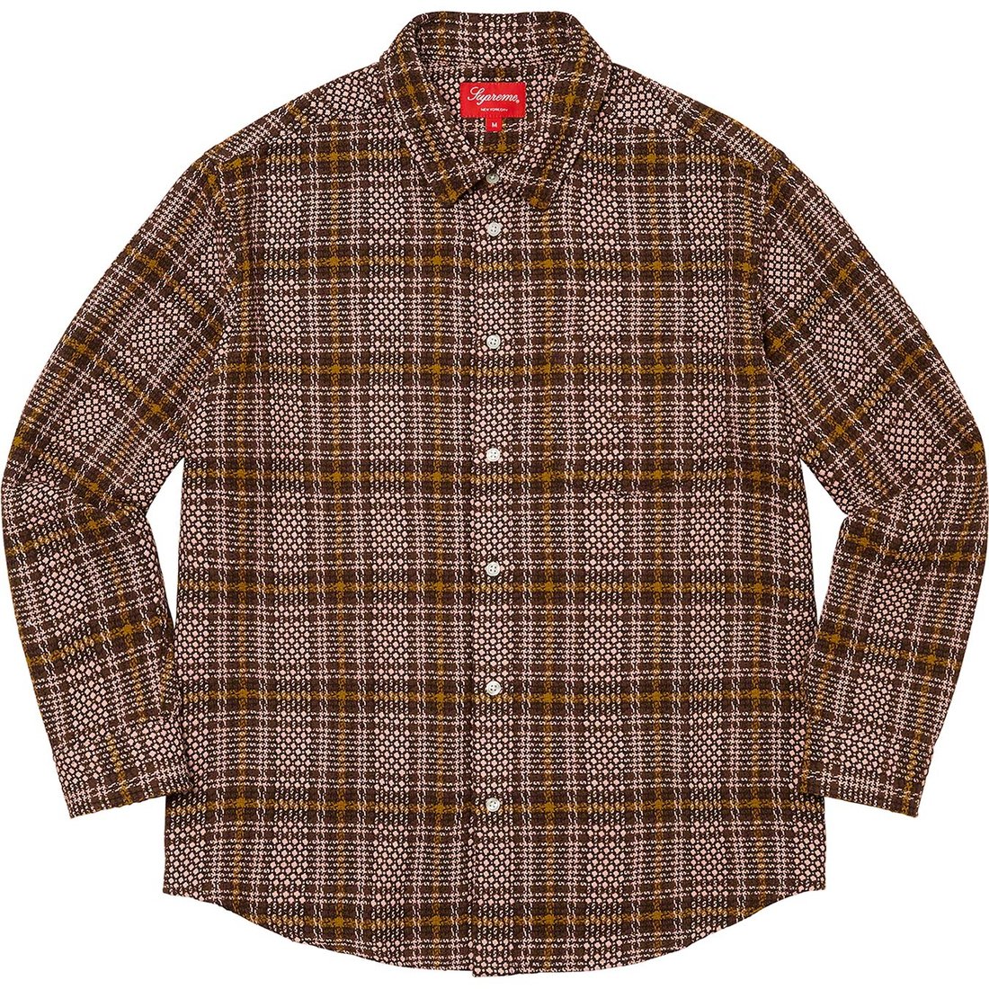 Supreme Basket Weave Plaid Shirt (SS23) - Brown - $138