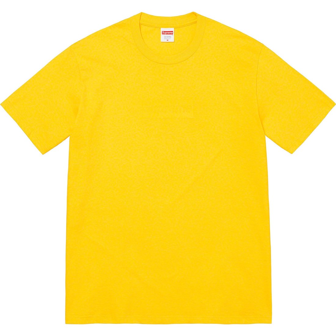 Details on Tonal Box Logo Tee Yellow from spring summer 2023 (Price is $40)