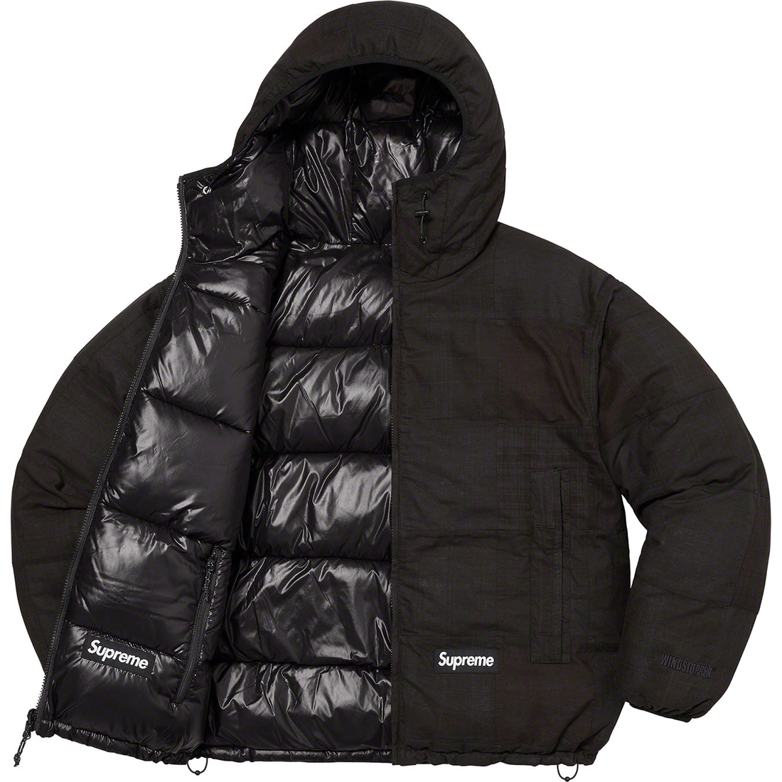 Details on Madras Reversible WINDSTOPPER Puffer Jacket Black from spring summer 2023 (Price is $398)