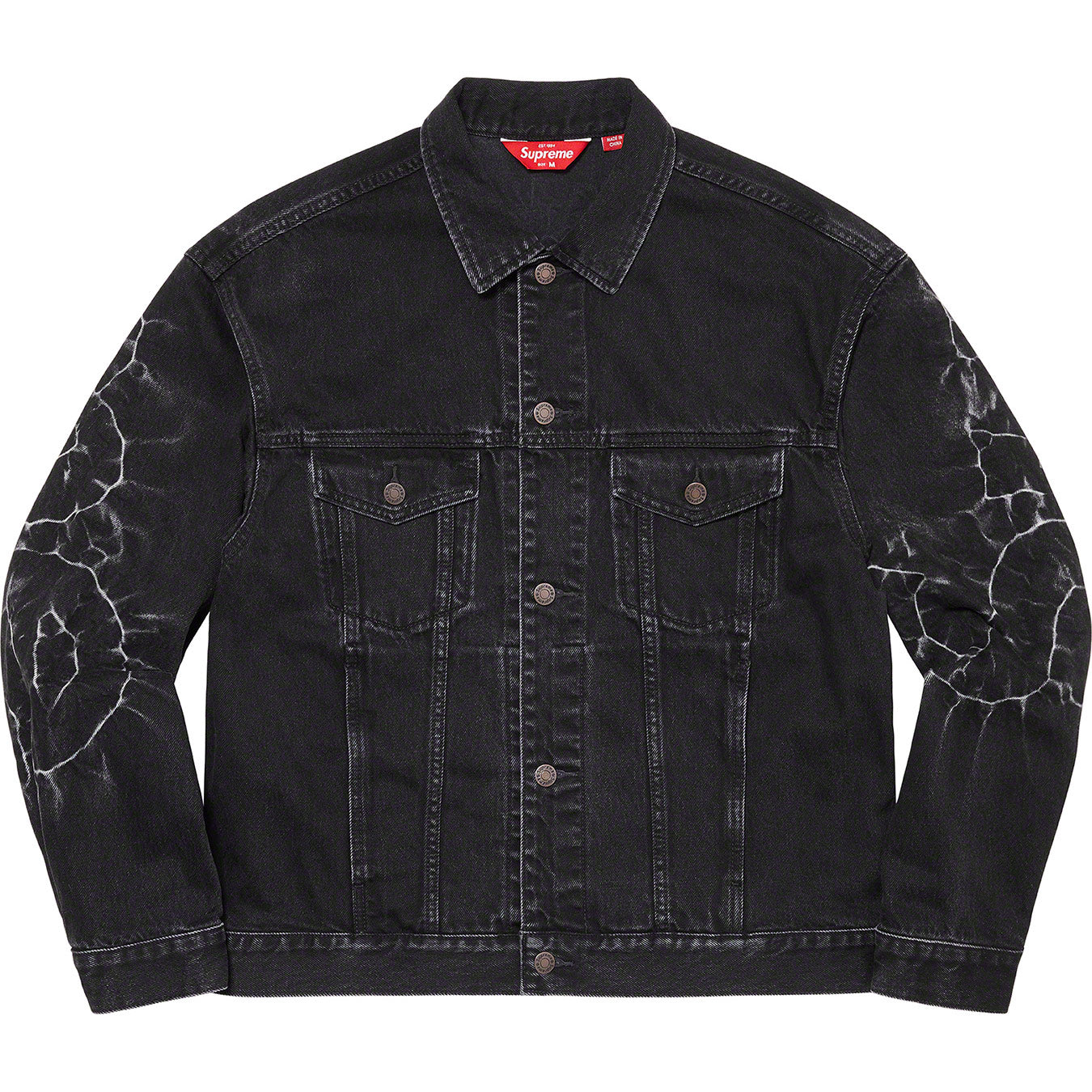 Supreme Shibori Denim Trucker Jacket Rigid Indigo Blue Size XL Brand New IN  HAND