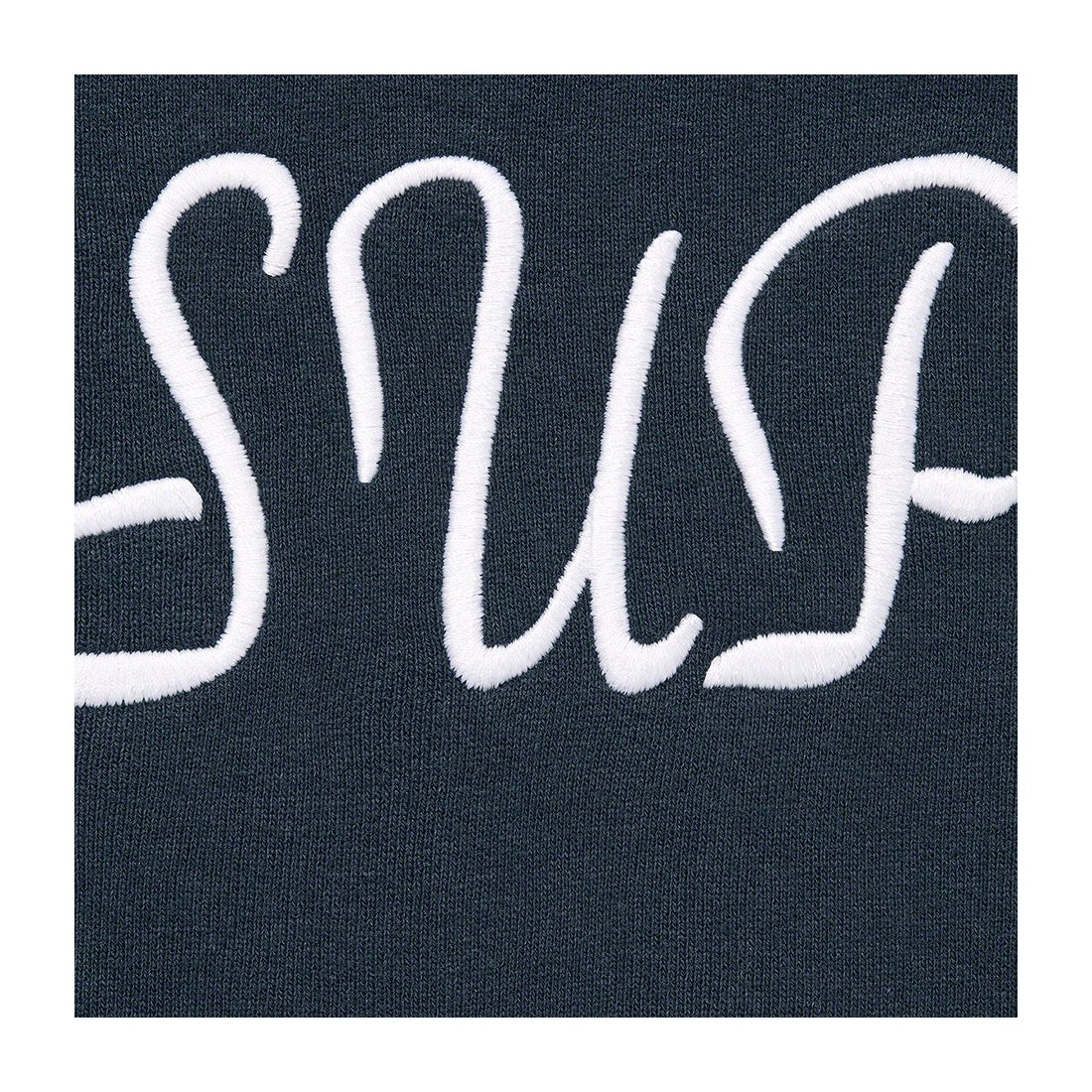 Details on Script Hooded Sweatshirt Navy from spring summer
                                                    2023 (Price is $158)