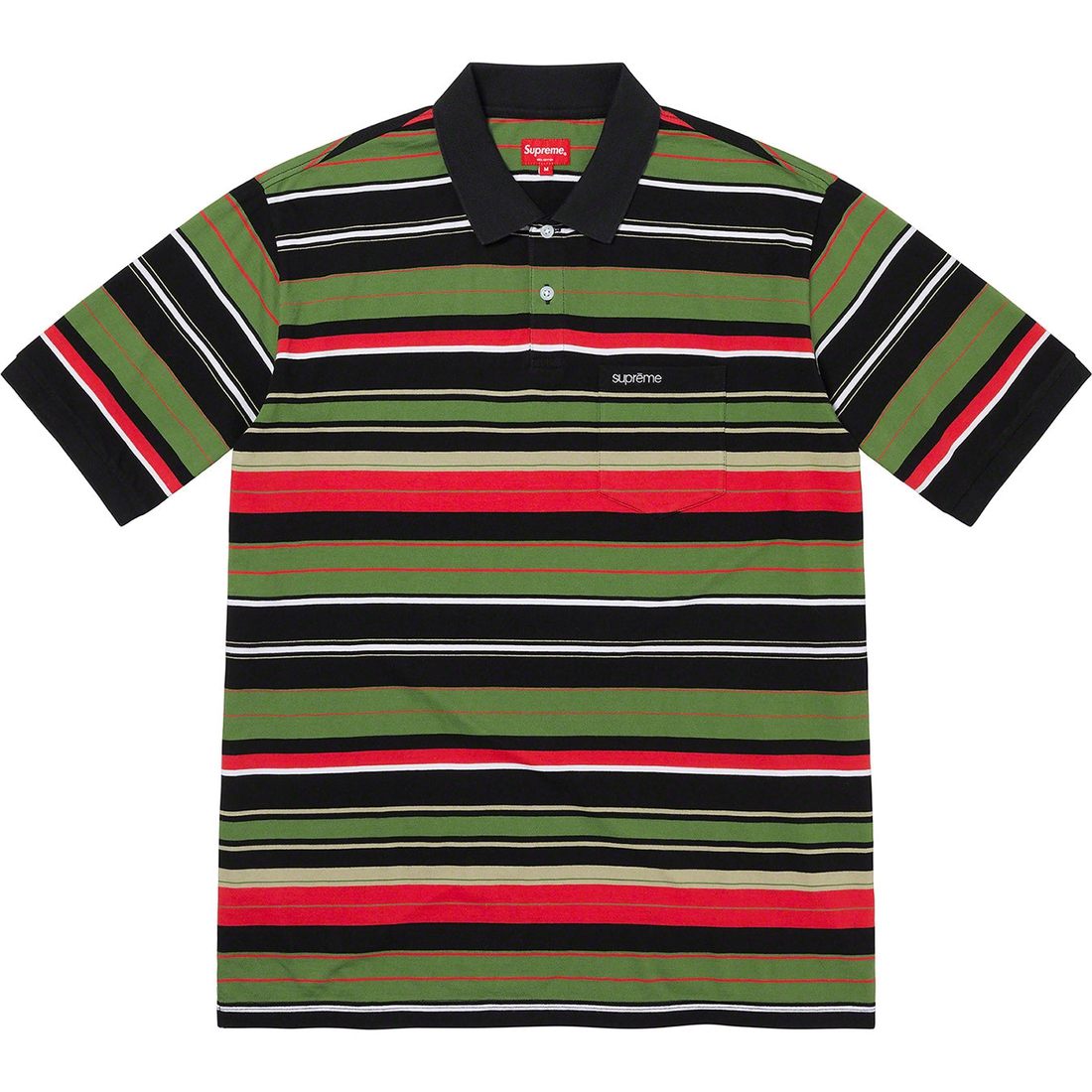 Details on Multi Stripe Polo Black from spring summer
                                                    2023 (Price is $98)