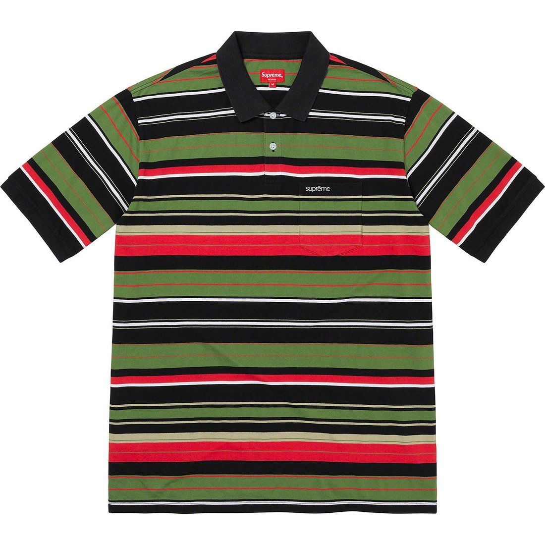 Details on Multi Stripe Polo Black from spring summer
                                                    2023 (Price is $98)