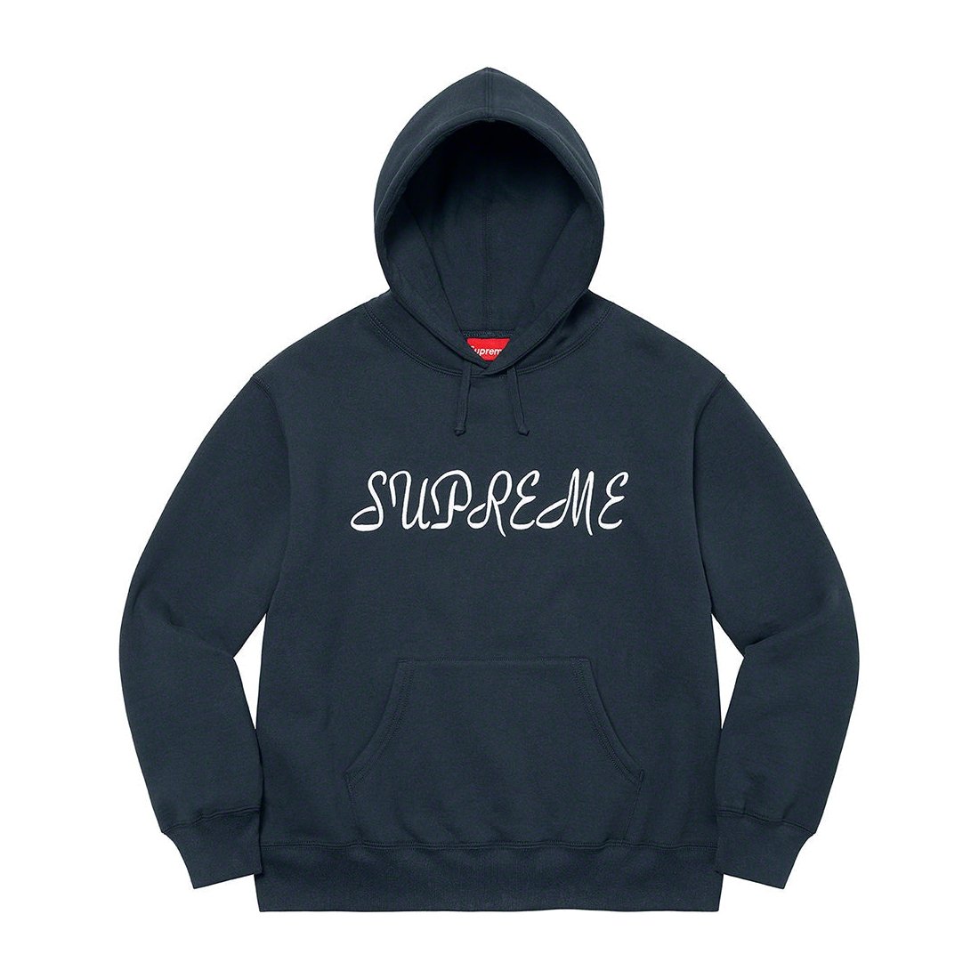 Details on Script Hooded Sweatshirt Navy from spring summer
                                                    2023 (Price is $158)