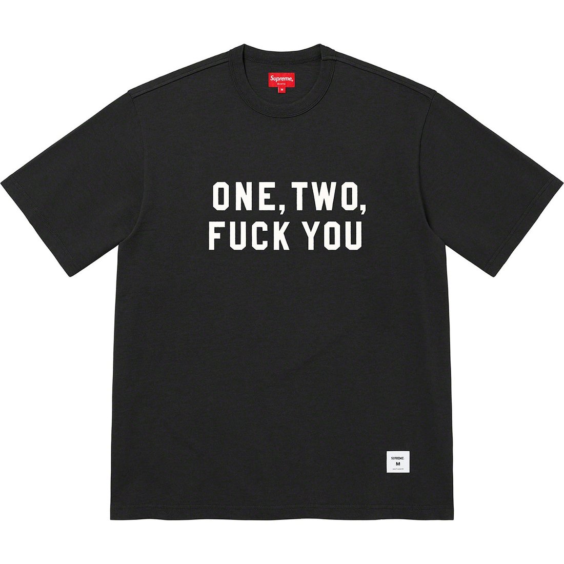 Supreme One Two Fuck You S S Top (SS23) - Black - $68