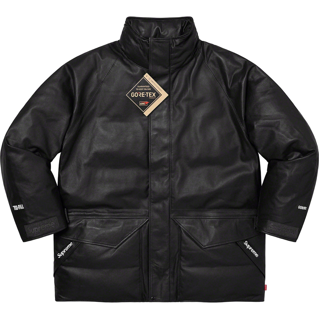 Details on GORE-TEX Leather 700-Fill Down Parka Black from spring summer 2023 (Price is $1198)