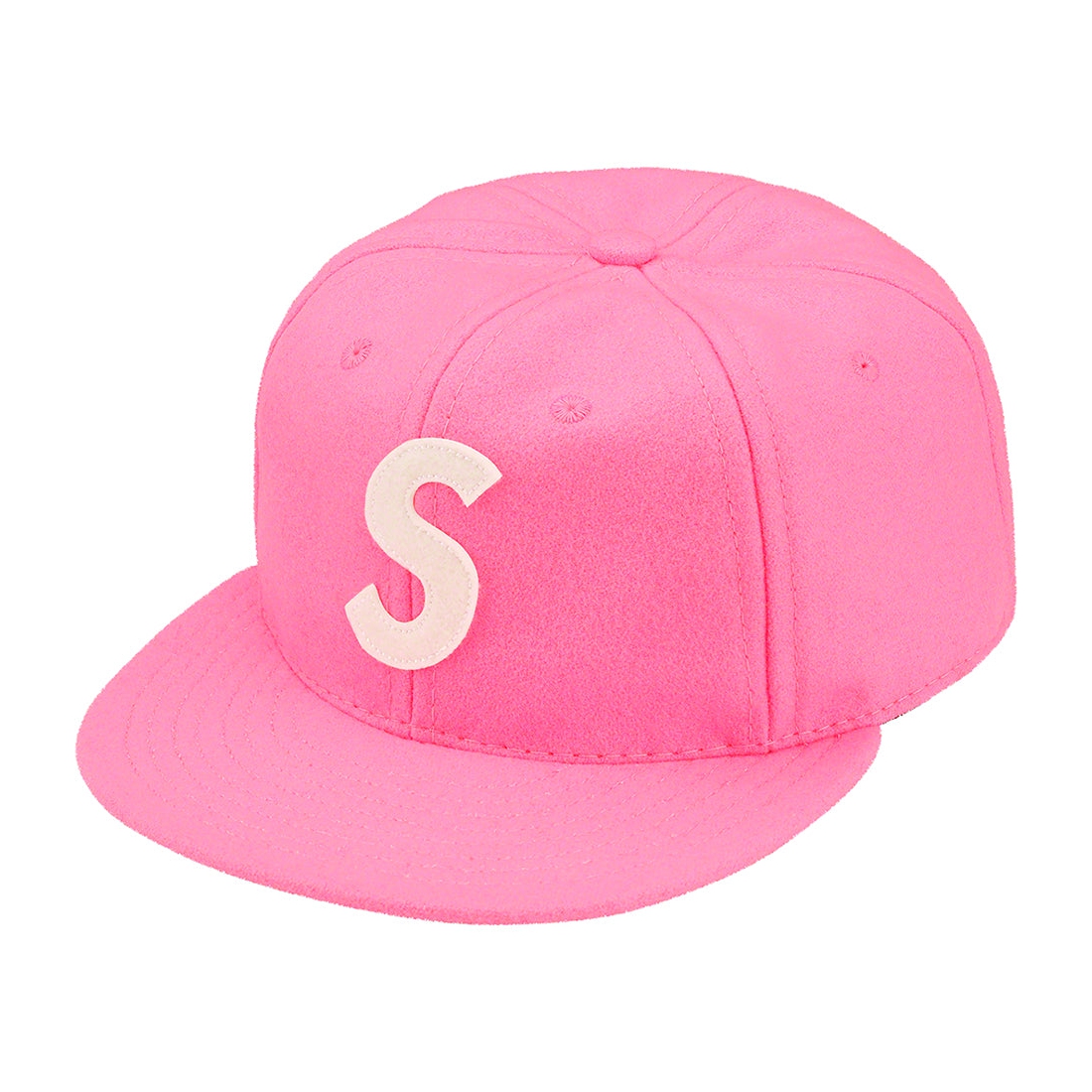 Details on Ebbets S Logo Fitted 6-Panel Bright Pink from spring summer 2023 (Price is $64)