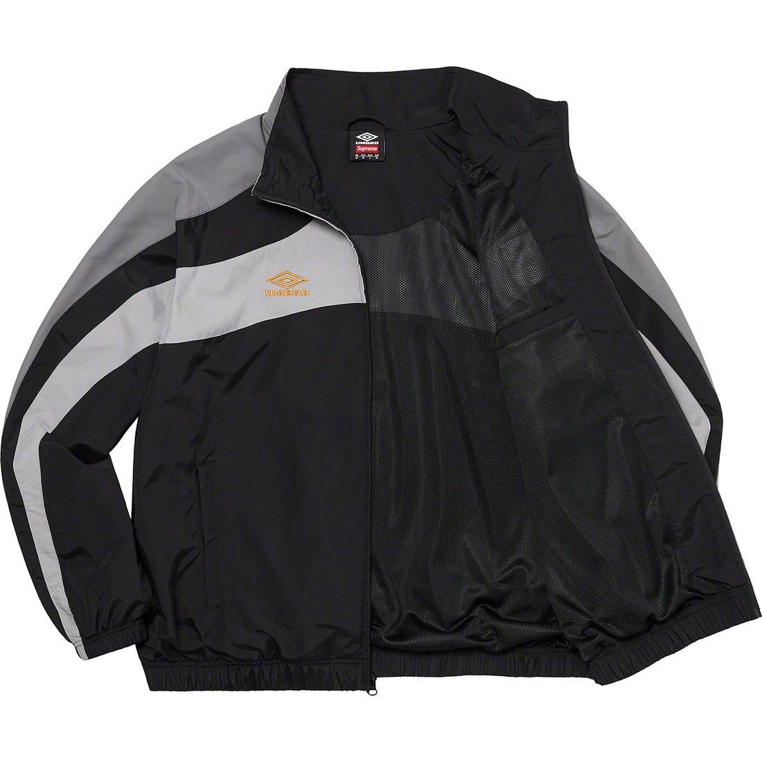 Details on Supreme Umbro Track Jacket Black from spring summer
                                                    2023 (Price is $188)