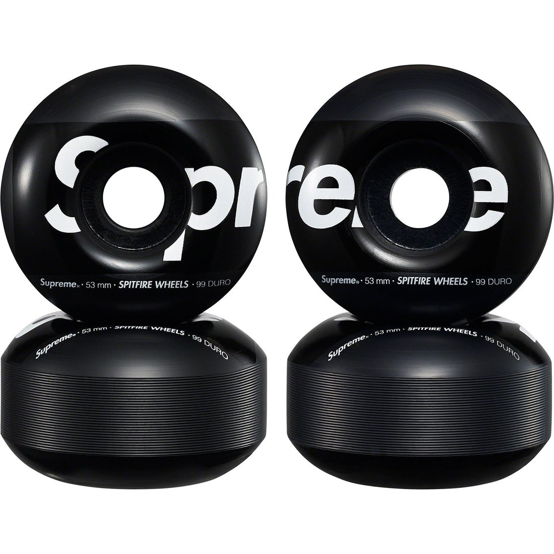 Details on Supreme Spitfire Shop Wheels (Set of 4) Black - 53mm from spring summer 2023 (Price is $36)