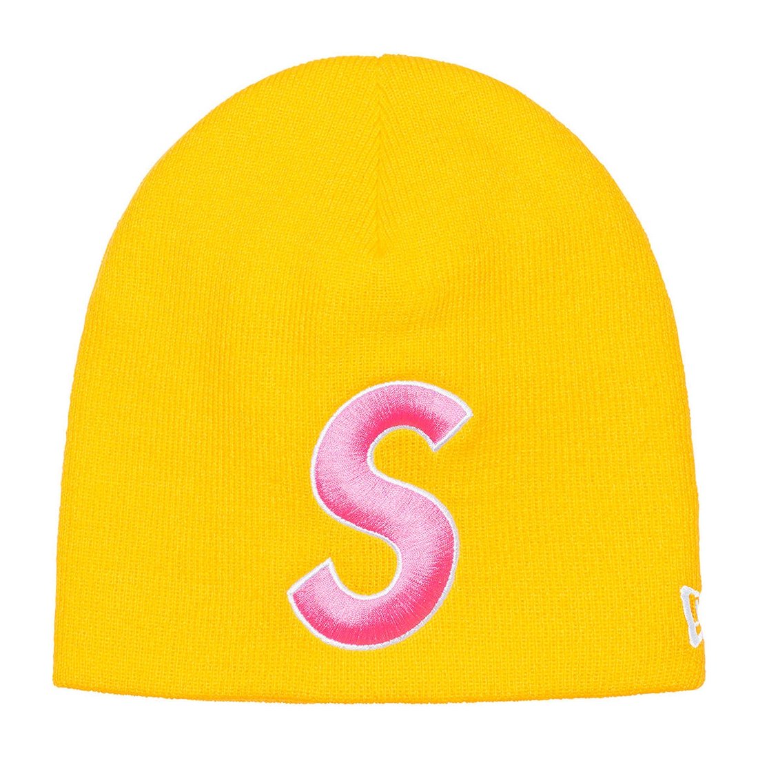 Details on New Era S Logo Beanie Gold from spring summer 2023 (Price is $40)