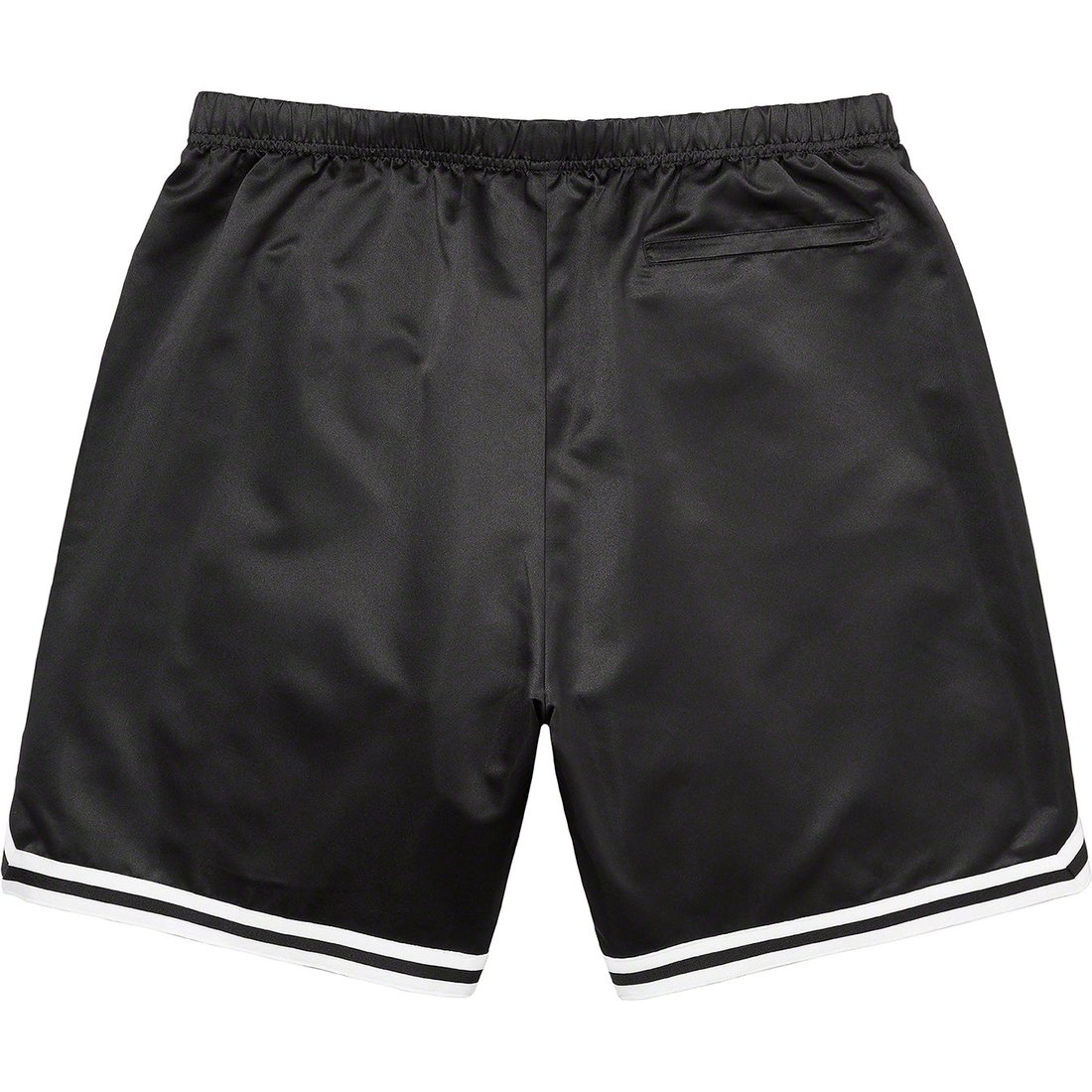 Details on Supreme Mitchell & Ness Satin Basketball Short Black from spring summer
                                                    2023 (Price is $138)