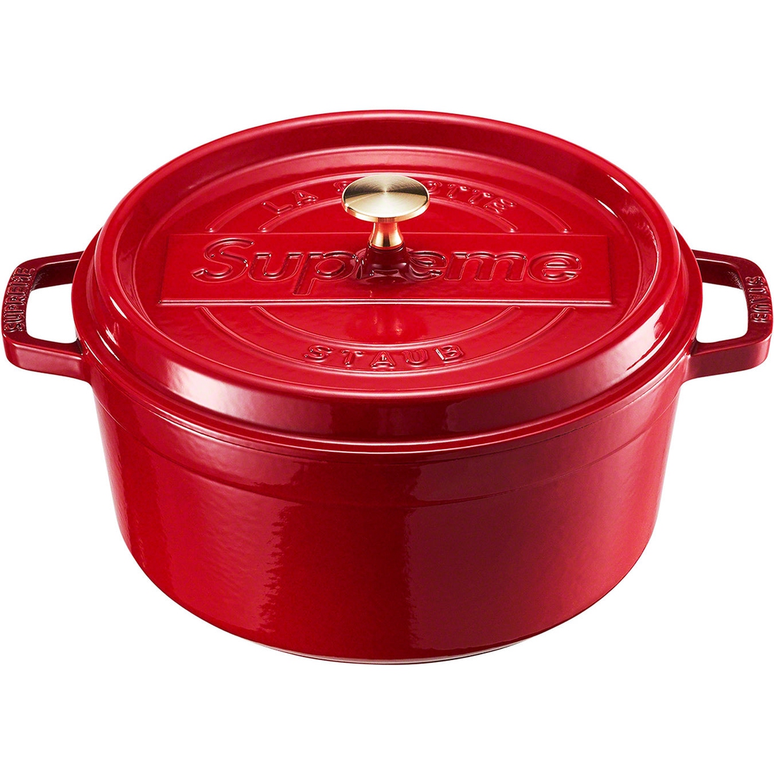 Details on Supreme STAUB Round 5.5 Qt. Cocotte Red from spring summer
                                                    2023 (Price is $398)