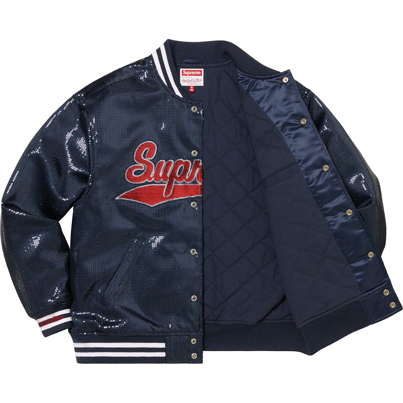 Maker of Jacket Varsity Jackets Supreme Light Blue Satin