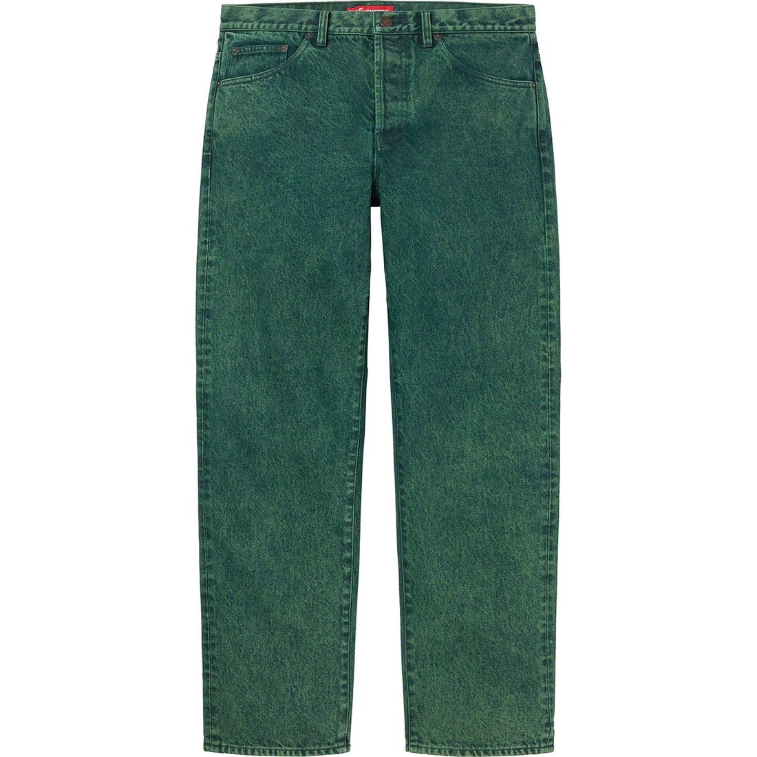 Details on Regular Jean Overdyed Green from spring summer 2023 (Price is $158)