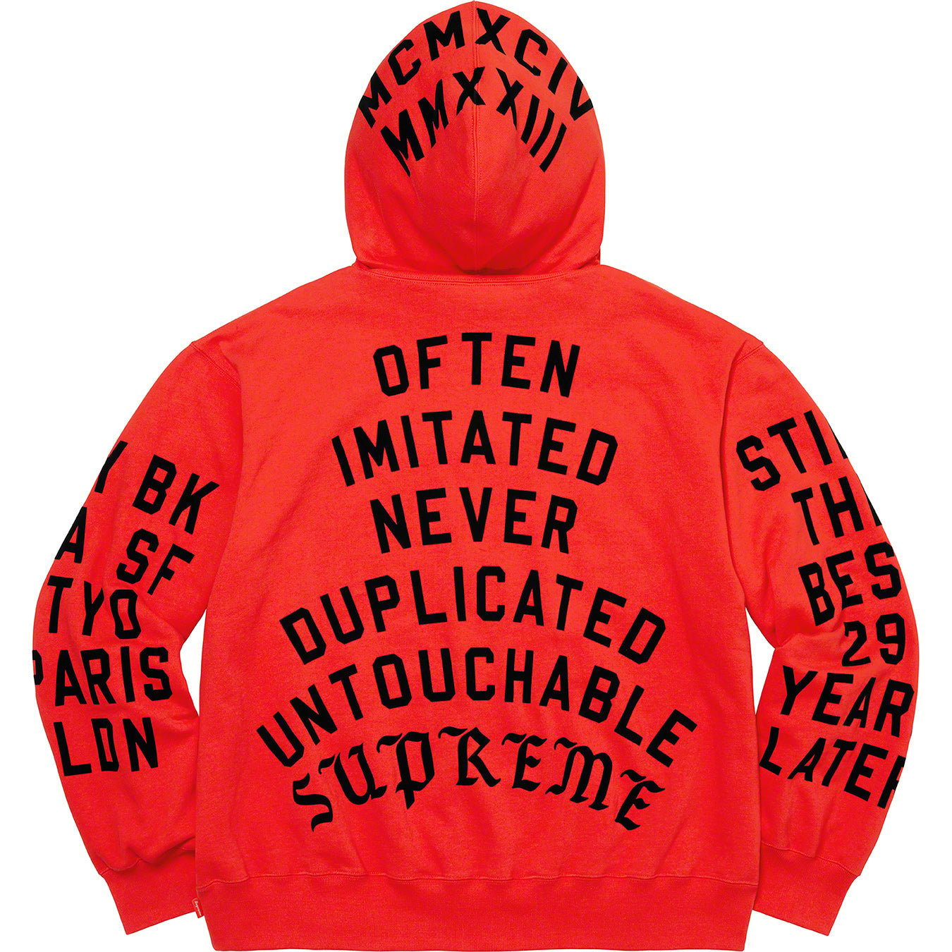 Team Flocked Hooded Sweatshirt - spring summer 2023 - Supreme