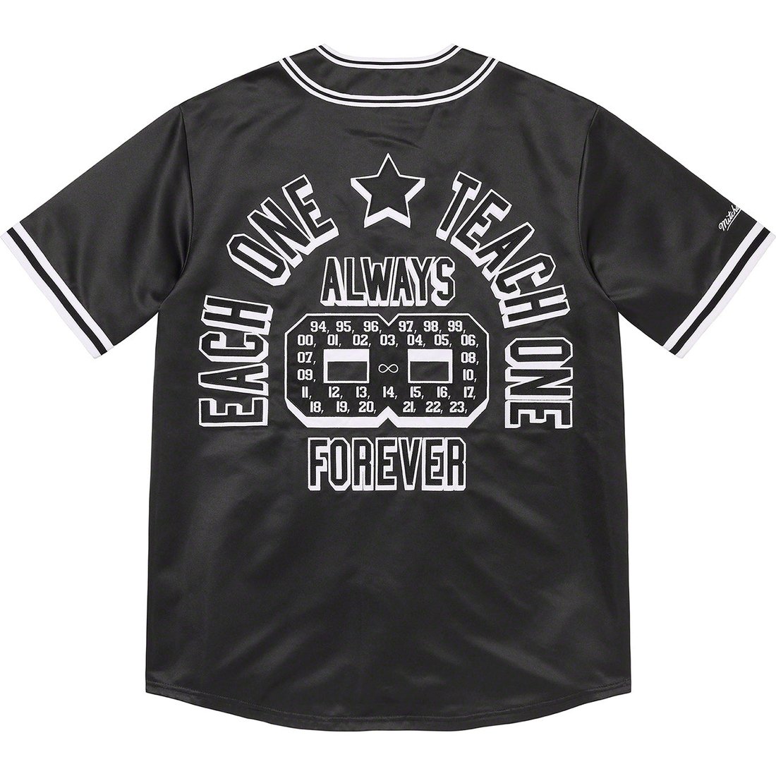 Supreme Supreme Mitchell & Ness Satin Baseball Jersey (SS23) - Black - $158