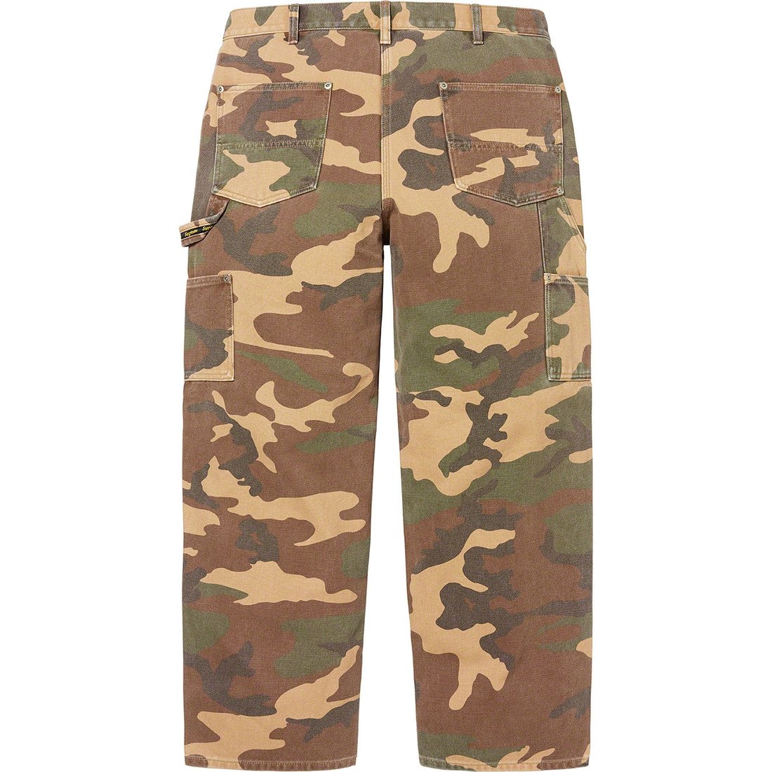 Details on Double Knee Painter Pant Woodland Camo from spring summer
                                                    2023 (Price is $168)