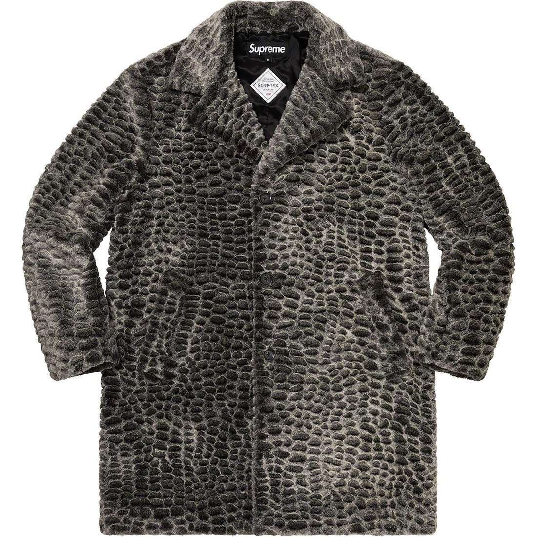 Details on Croc Faux Fur Overcoat Black from spring summer
                                                    2023 (Price is $398)