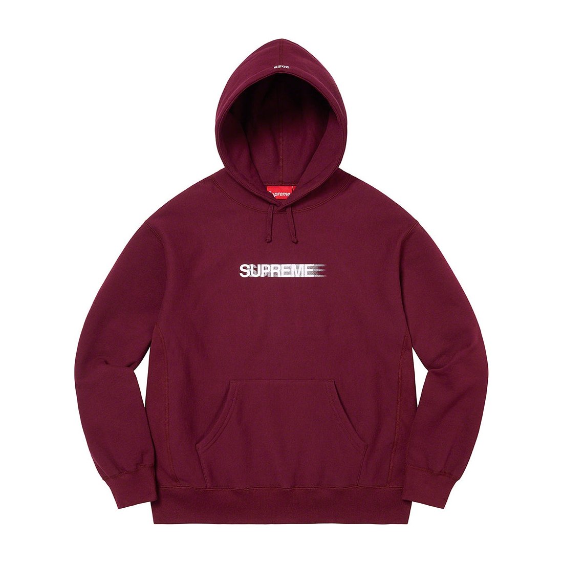 Details on Motion Logo Hooded Sweatshirt Burgundy from spring summer 2023 (Price is $158)