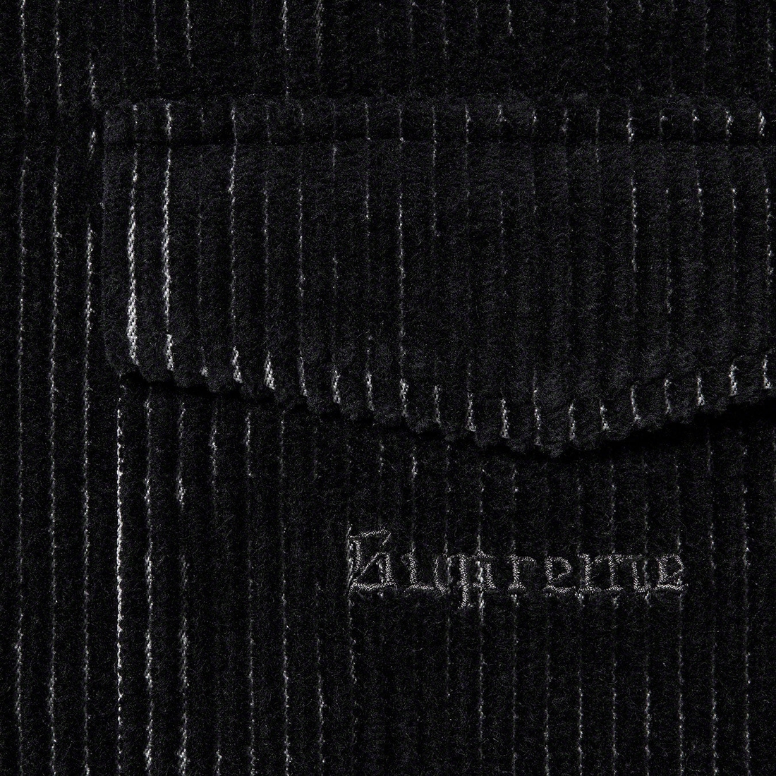Details on 2-Tone Corduroy Zip Up Shirt Black from spring summer
                                                    2023 (Price is $148)