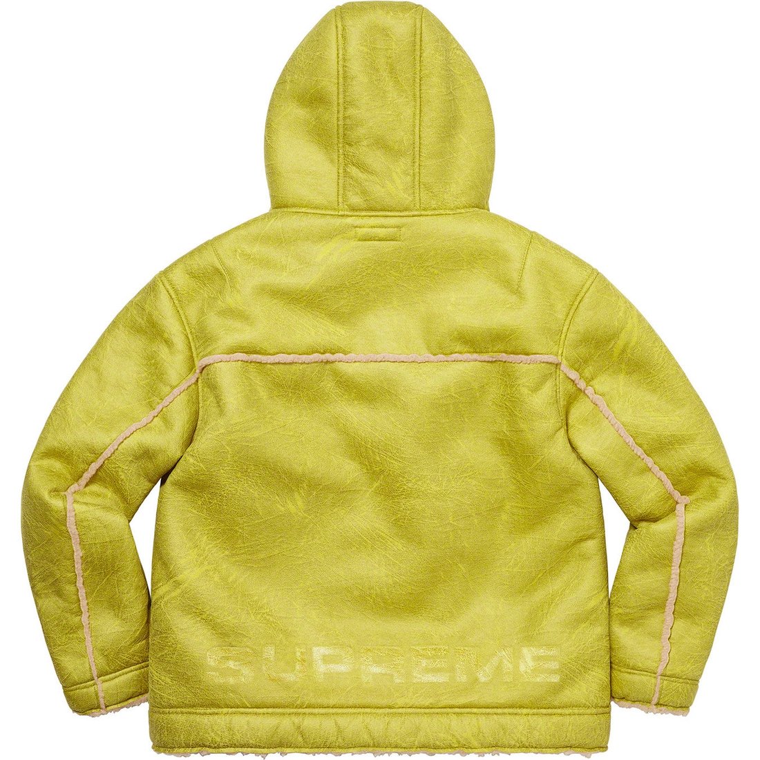 Details on Faux Shearling Hooded Jacket Citrus from spring summer
                                                    2023 (Price is $298)