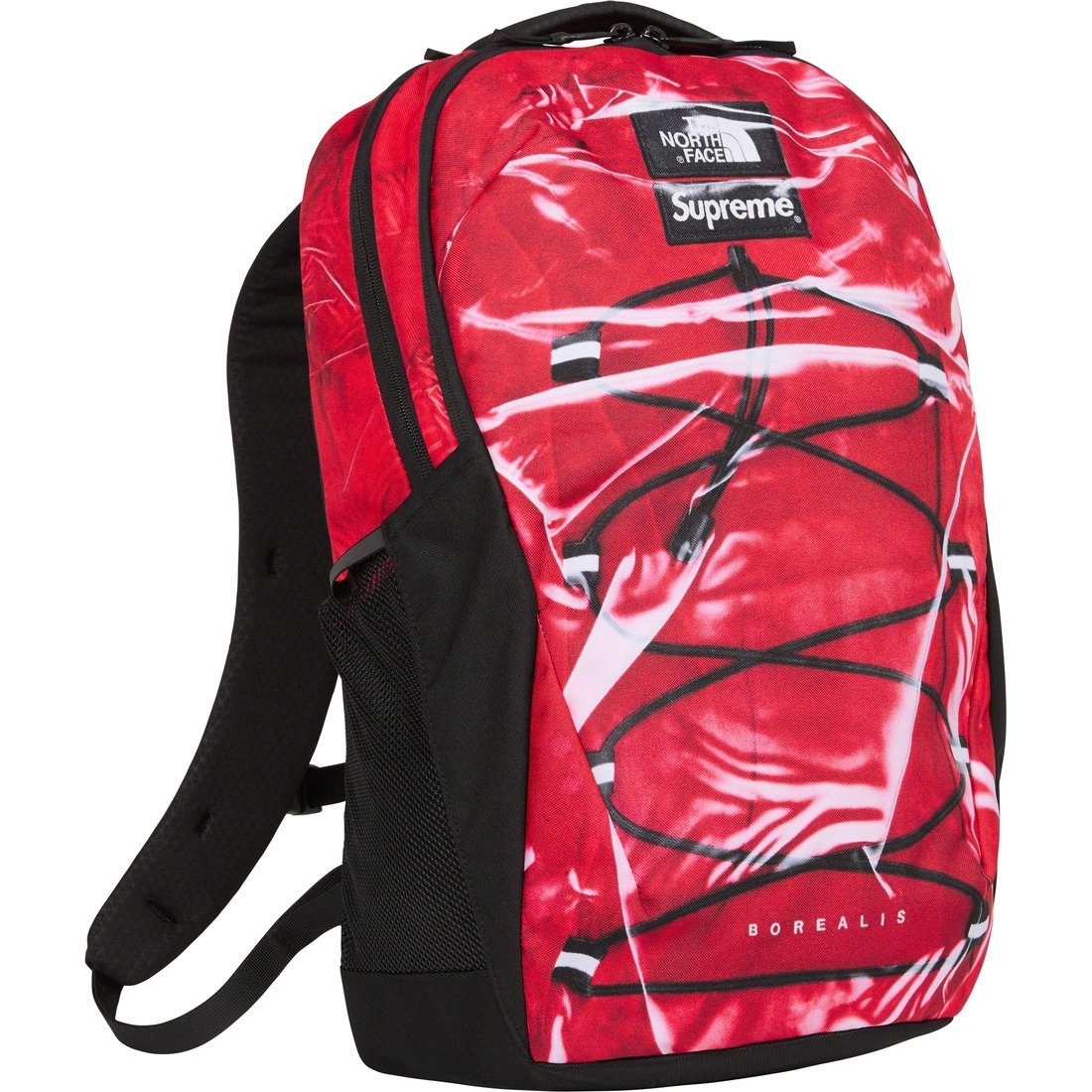 Details on Supreme The North Face Trompe L’oeil Printed Borealis Backpack Red from spring summer
                                                    2023 (Price is $158)