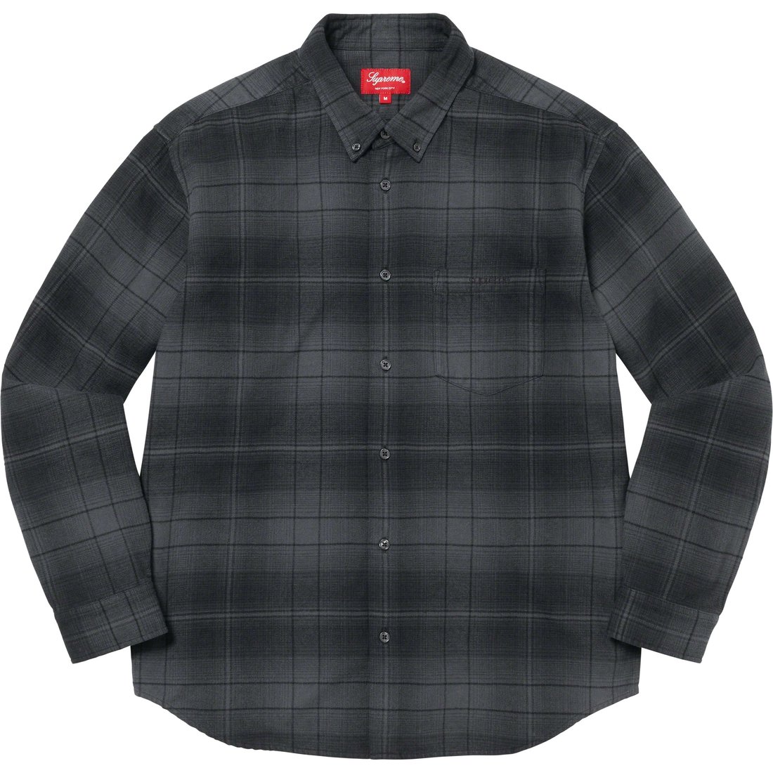 Details on Shadow Plaid Flannel Shirt Black from spring summer 2023 (Price is $128)