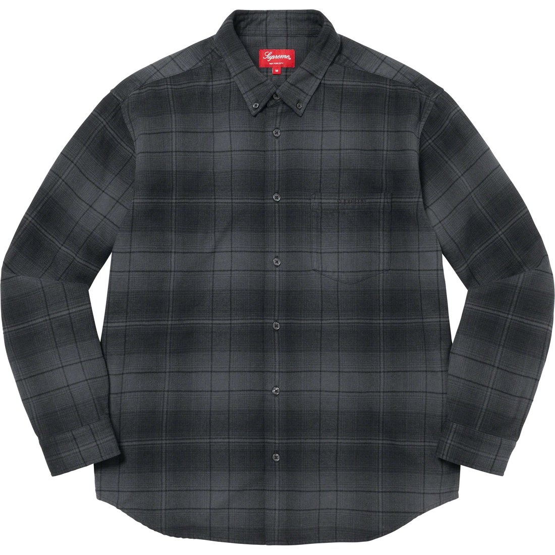 Details on Shadow Plaid Flannel Shirt Black from spring summer
                                                    2023 (Price is $128)