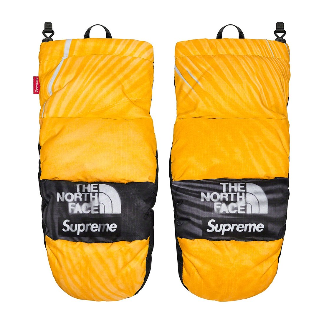 Details on Supreme The North Face Trompe L’oeil Printed Montana Mitt Yellow from spring summer
                                                    2023 (Price is $98)