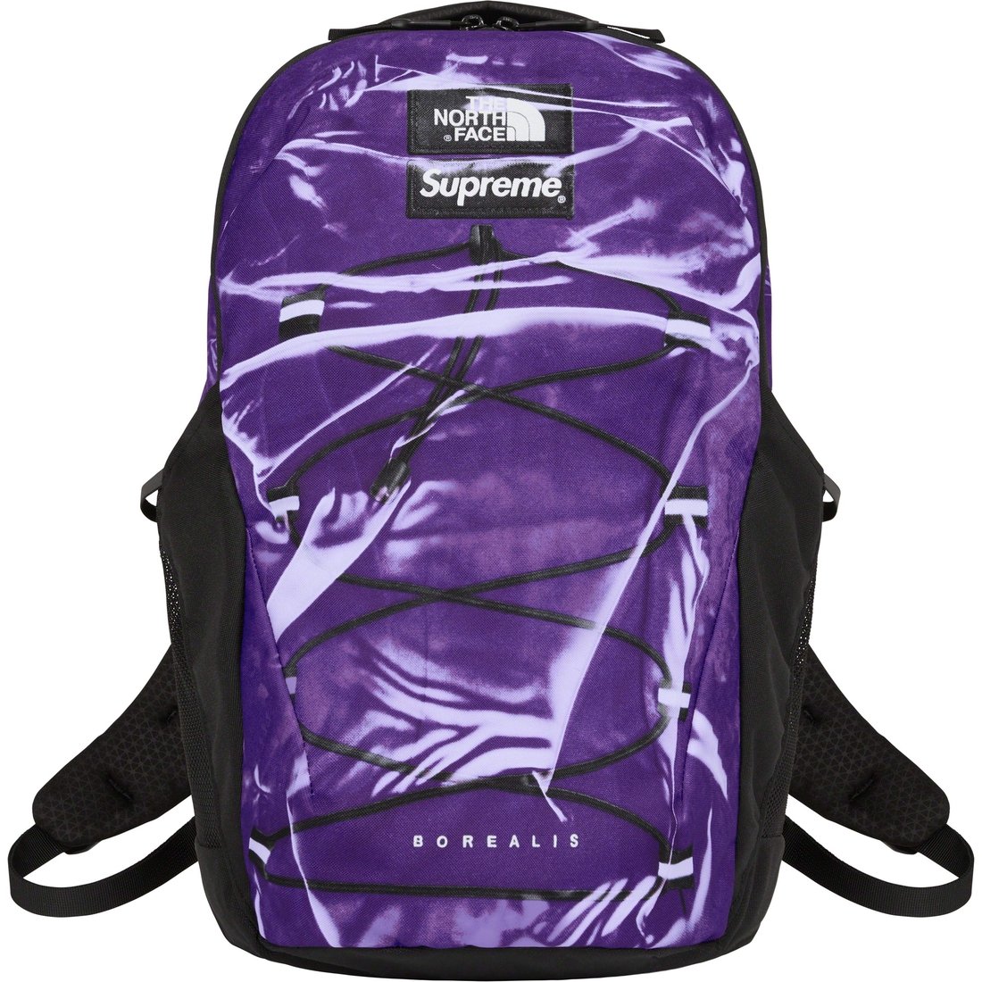 Details on Supreme The North Face Trompe L’oeil Printed Borealis Backpack Purple from spring summer 2023 (Price is $158)