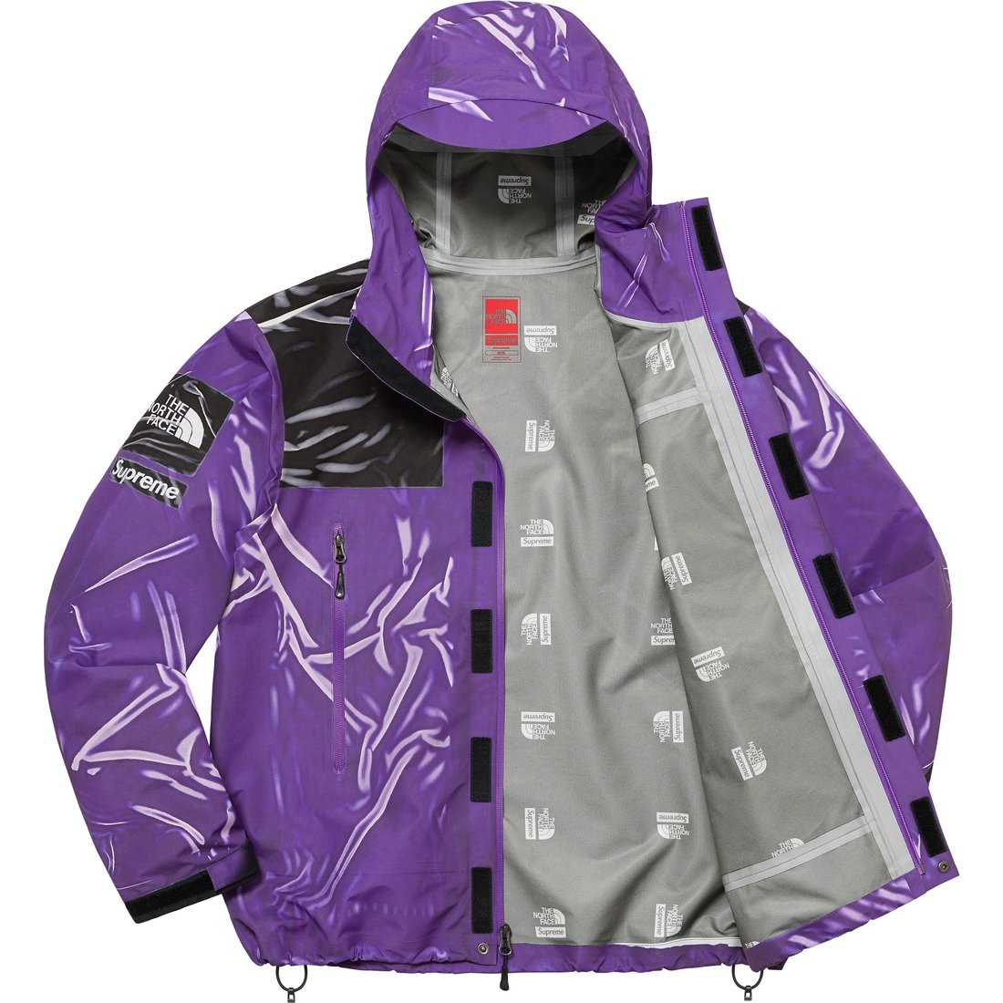 Details on Supreme The North Face Trompe L’oeil Printed Taped Seam Shell Jacket Purple from spring summer
                                                    2023 (Price is $398)