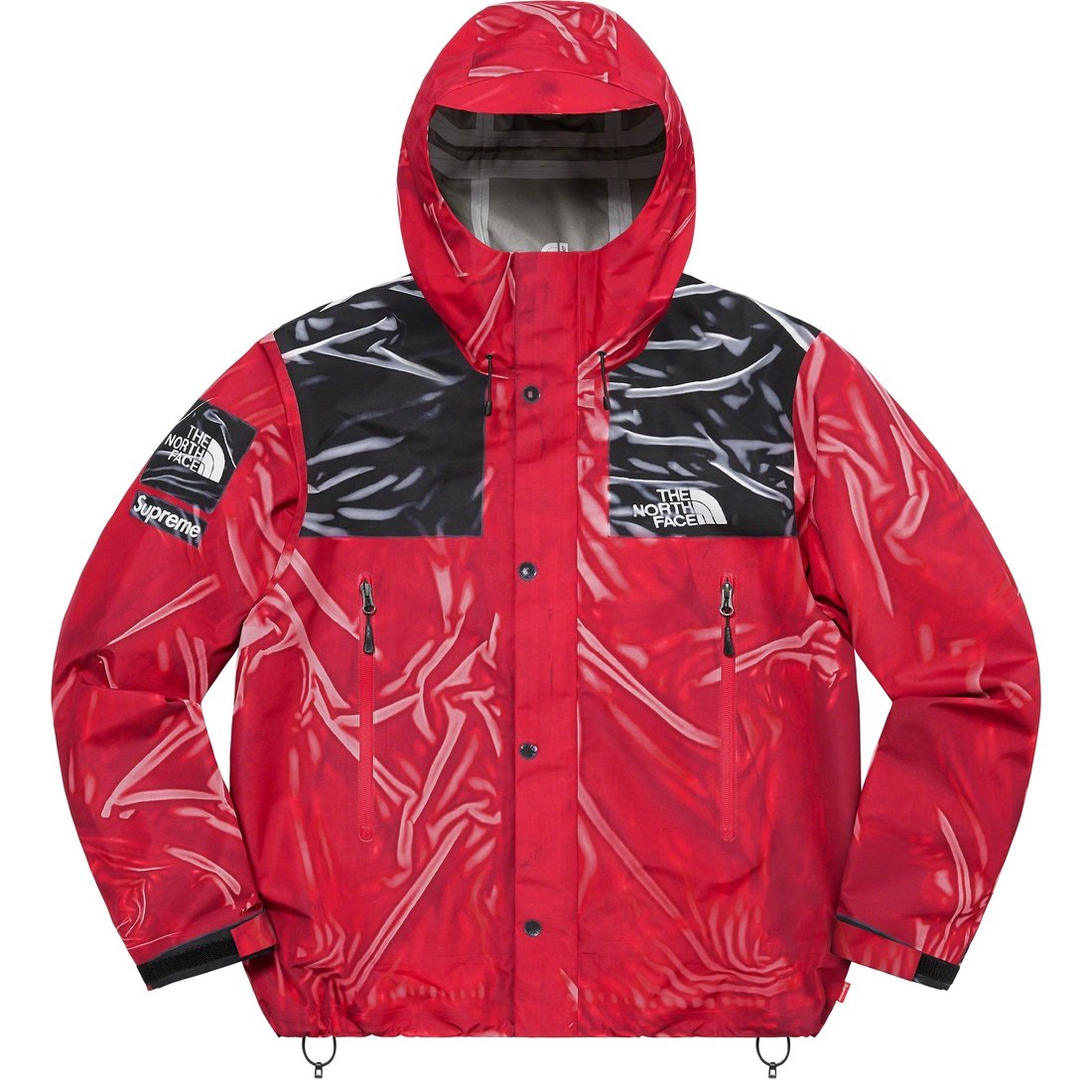 Details on Supreme The North Face Trompe L’oeil Printed Taped Seam Shell Jacket Red from spring summer 2023 (Price is $398)