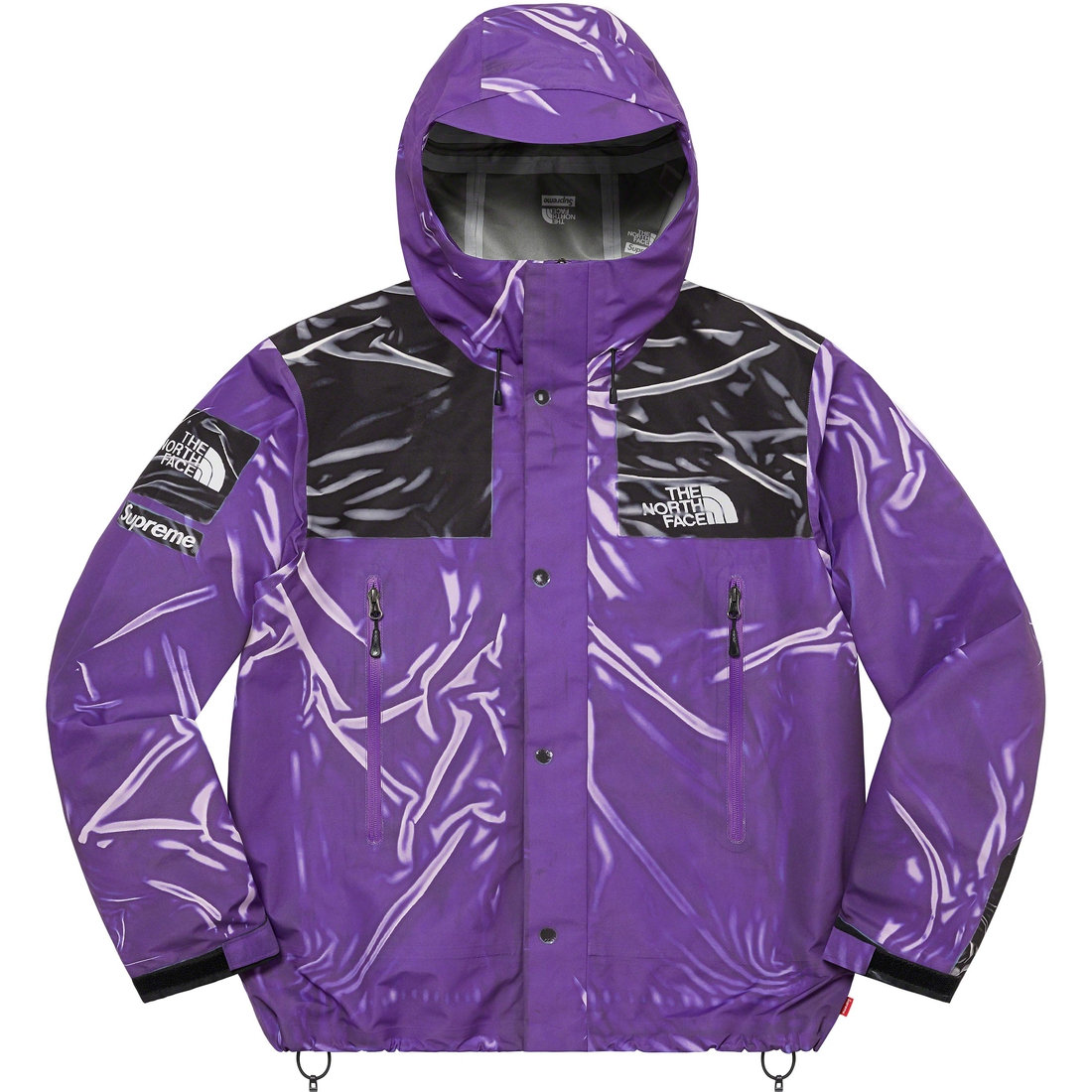 Details on Supreme The North Face Trompe L’oeil Printed Taped Seam Shell Jacket Purple from spring summer 2023 (Price is $398)